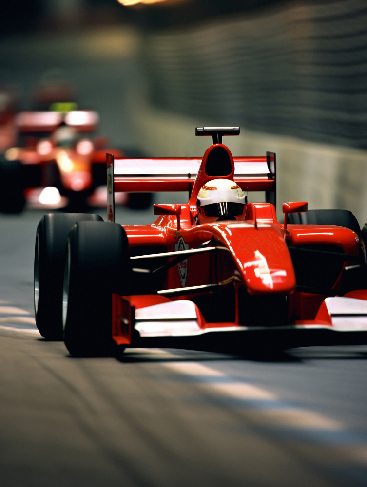 red colored f1 race car