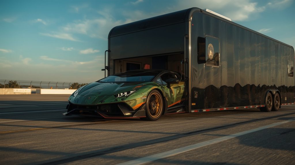Lamborghini is coming out from trailer
